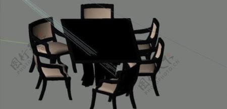 室内装饰家具桌椅组合253D模型