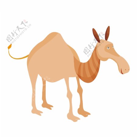 印花矢量图男童卡通动物骆驼免费素材