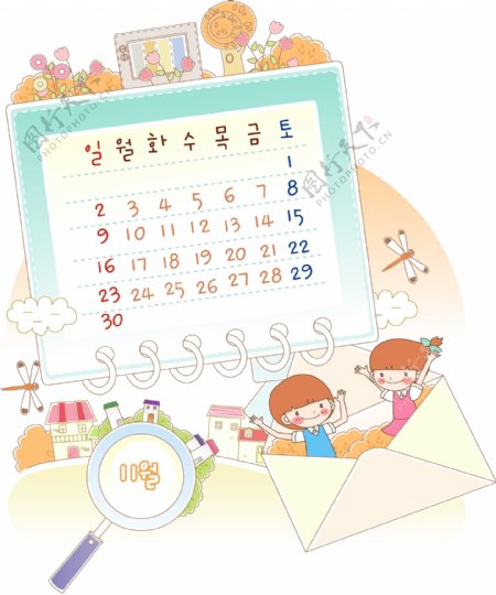 日韩盛典psd分层素材源文件儿童日历