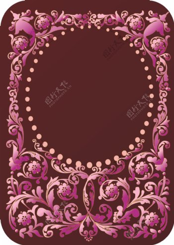 华丽紫色欧式花纹图片