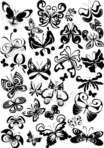 各式蝴蝶图案矢量素材