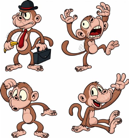 卡通猴子PSD抠好的