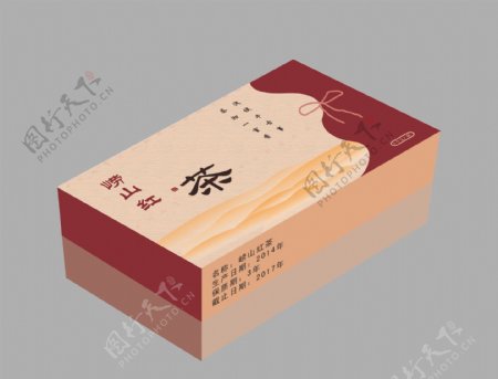 崂山红茶平面包装盒图片