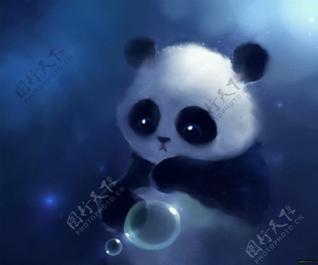 水彩插画之呆萌的熊猫
