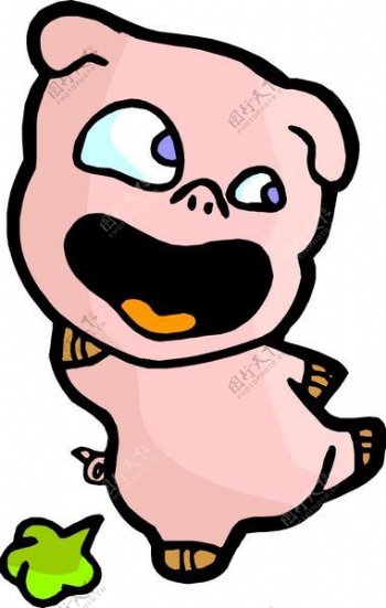 位图卡通动物猪可爱卡通色彩免费素材