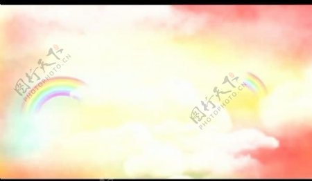 云雾彩虹背景视频素材图片
