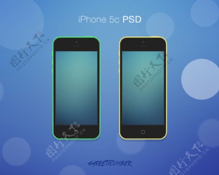 平坦的iPhone5C颜色模型集