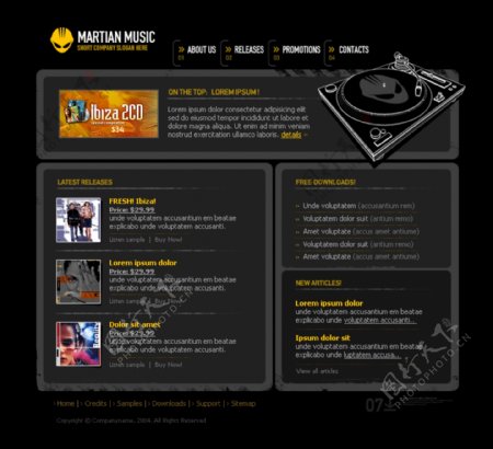 火星音乐DJ网页模板
