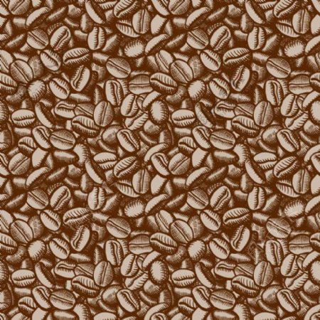 手绘咖啡豆背景矢量素材