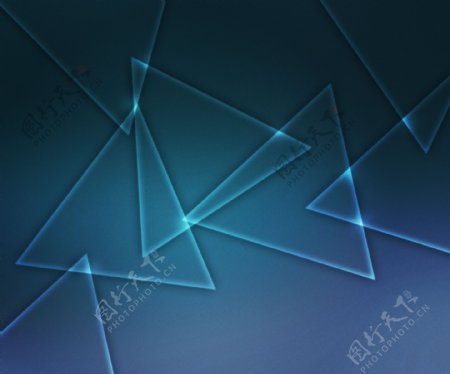 蓝色发光的三角形状的背景