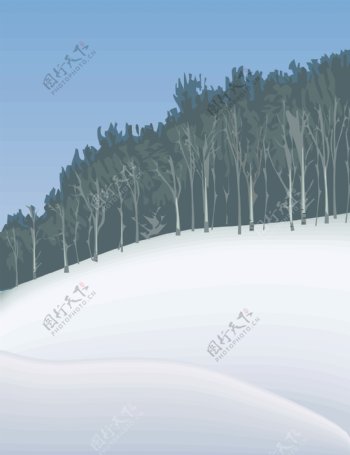 矢量雪景插画16