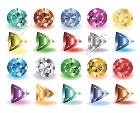璀璨炫彩钻石设计矢量素材