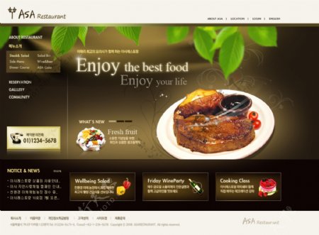 绿叶食物网页psd模板