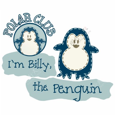 印花矢量图女童T恤图案动物企鹅免费素材