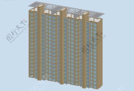 简洁风格住宅楼设计3D立体模型