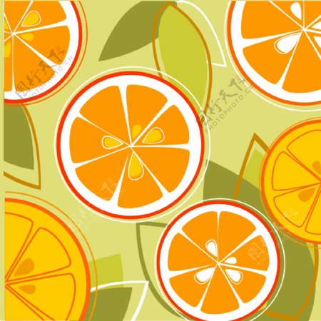 印花矢量图趣味水果专题水果橙子植物免费素材