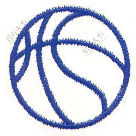 绣花色彩蓝色篮球运动元素免费素材