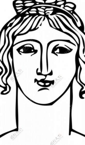 古希腊的短发型矢量插画
