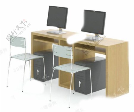 电脑桌椅组合3d模型