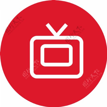 红色电视图标