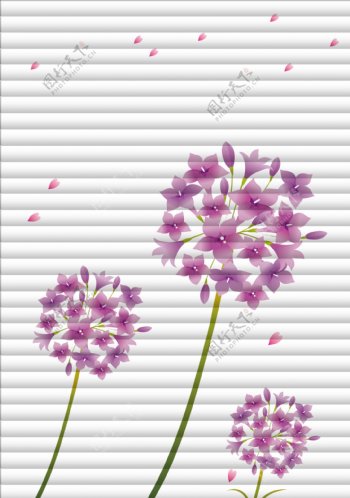 紫色花移门图片