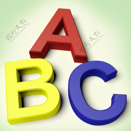孩子们的拼写字母ABC为标志的教育与学习