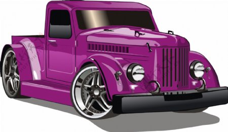 紫色老爷车矢量素材