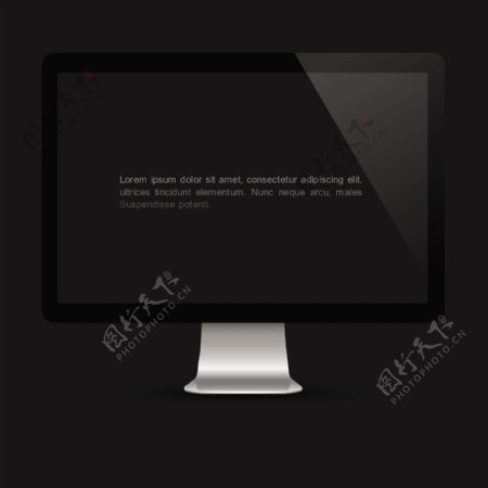 时尚的电脑屏幕上的黑色背景
