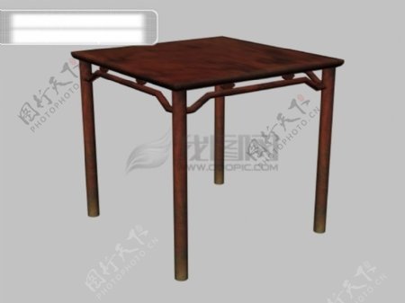 3d简约古典方木桌
