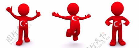 3D人物质感与土耳其国旗