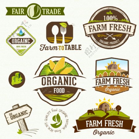 绿棕色农场标志图片