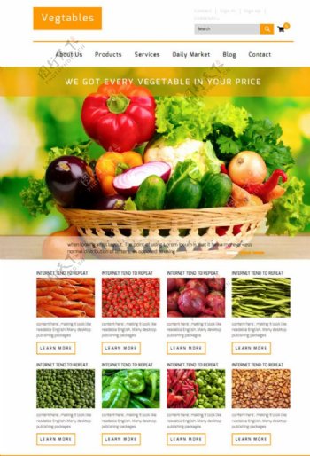 新鲜果蔬销售网站模板图片