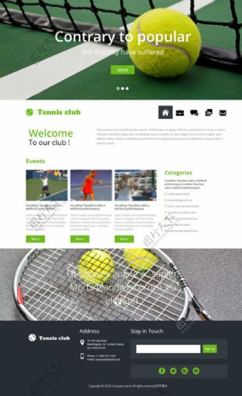 网球运动网站模板图片