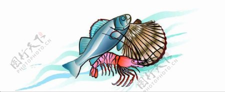 鱼虾扇贝图片