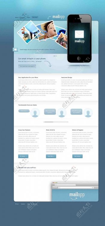 蓝色网页设计界面图片