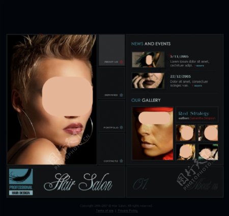 美容美发造型设计网页网站图片
