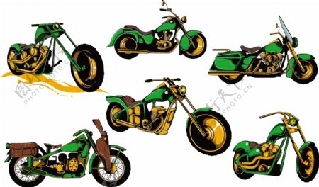 越野摩托车设计矢量图片