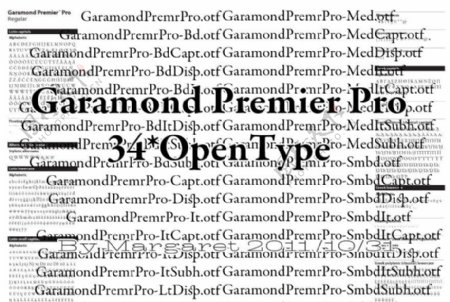 世界最佳英文商业字体之GaramondPremrPro34个