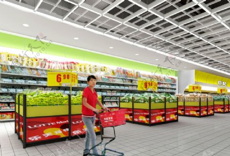 大型超市装修效果图图片