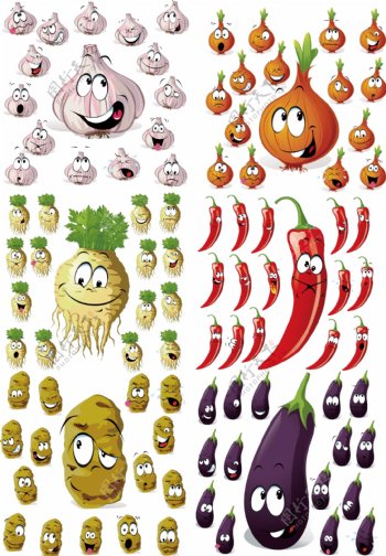 卡通蔬菜表情大全图片