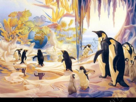 精美奇妙的动物画企鹅图片