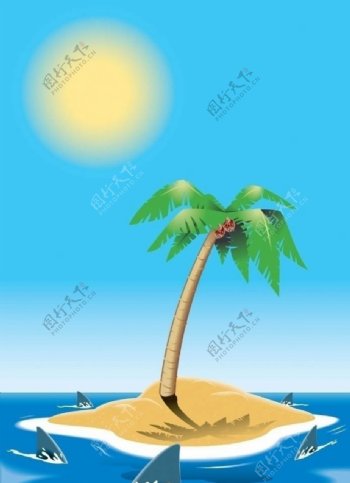 椰树海岛图图片