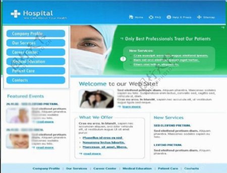 欧美医院网站模板图片