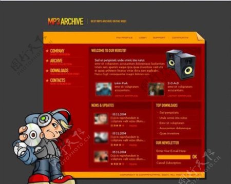 MP3音乐网站模板图片