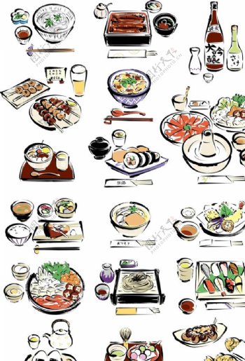 手绘日本料理图片