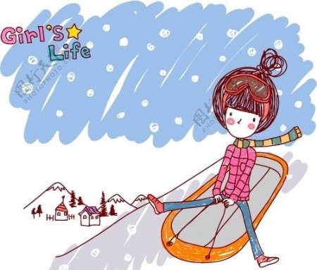 女生的生活GirlsLife滑雪图片