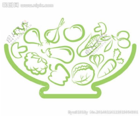 蔬菜线稿图片