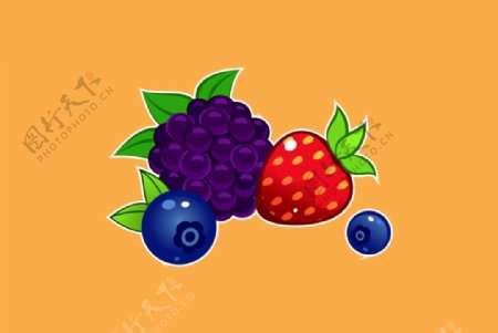 蓝莓草莓葡萄图片