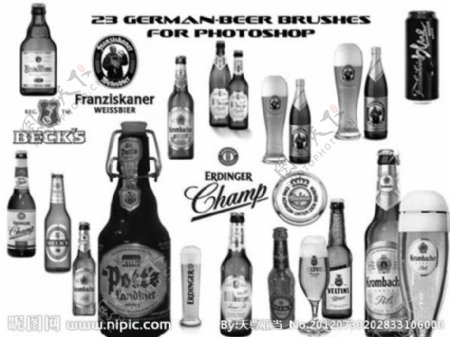 高清晰德国名牌啤酒PS笔刷