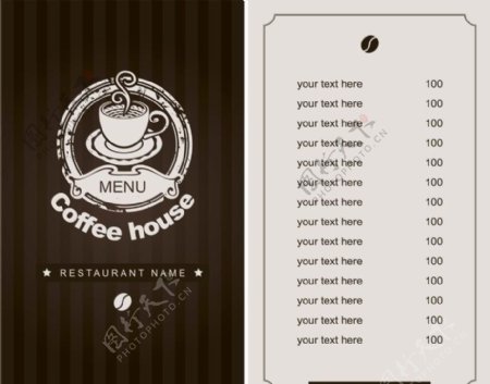 咖啡菜单设计图片